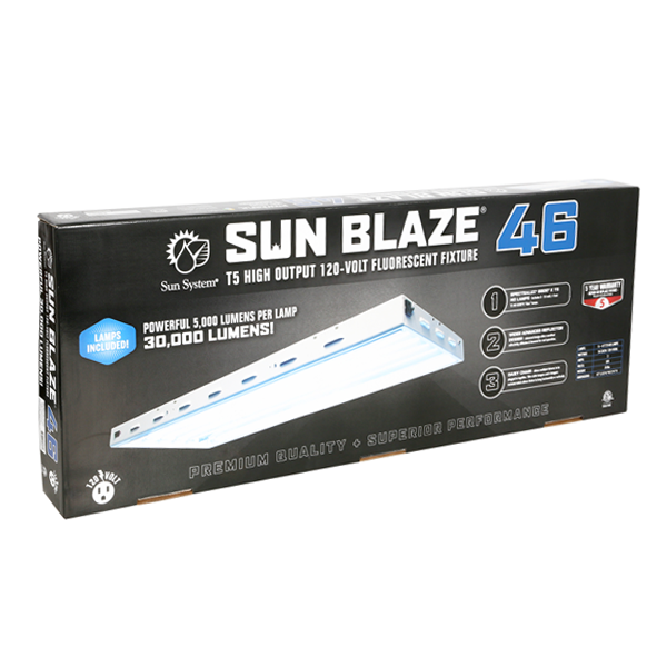 Sun Blaze T5 HO 46 – 4 ft, 6-Lamp High Output Fixture