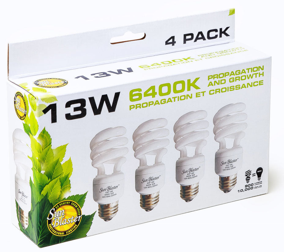 SunBlaster - CFL Bulb 13w (4 pack) - Dutchman's Hydroponics & Garden Supply
